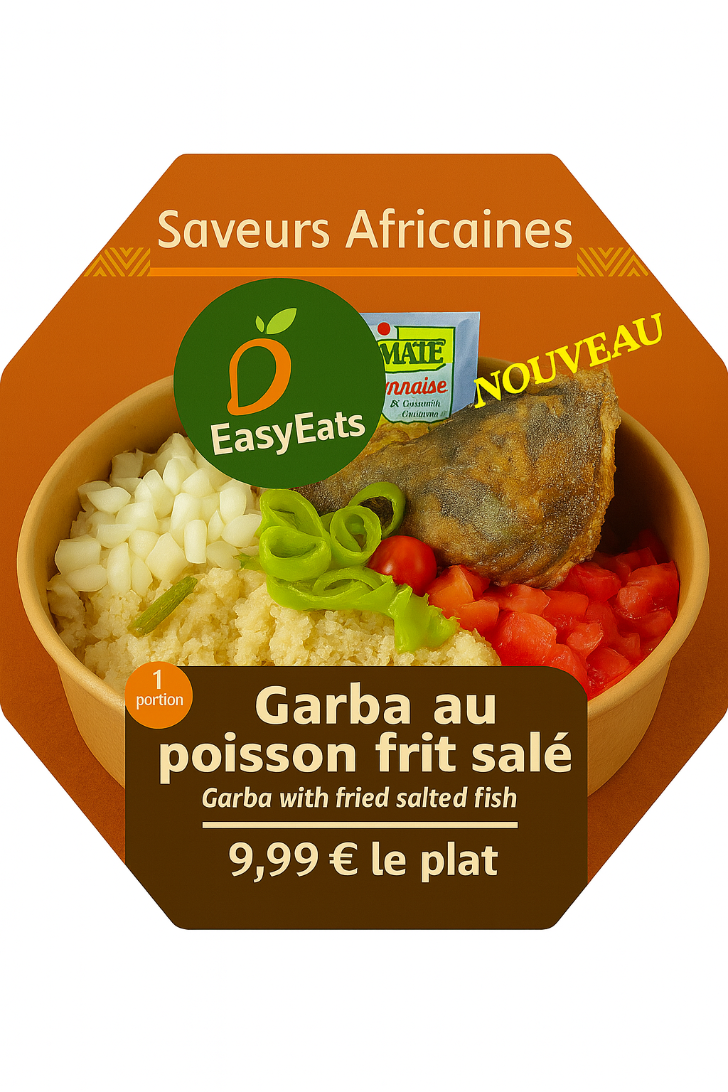 Garba Attiéké au thon frit